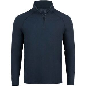 FRESH CLEAN THREADS XL Quarter Zip Pullover Navy‎ Blue Performance Activewear